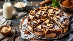 Torta variegata al cacao senza uova, golosa e leggera allo stesso tempo, a colazione la potranno gustare tutti