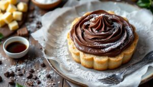 Sbriciolata al caffè senza uova: frolla friabile e crema vellutata al cioccolato