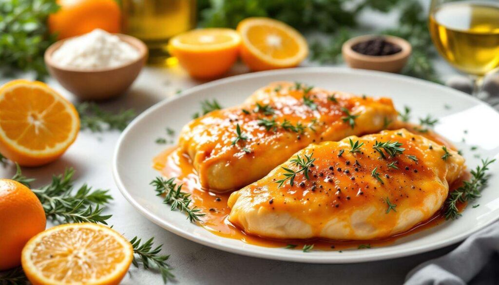 Petto di pollo all'arancia in padella: salsa profumata preparata in pochi minuti