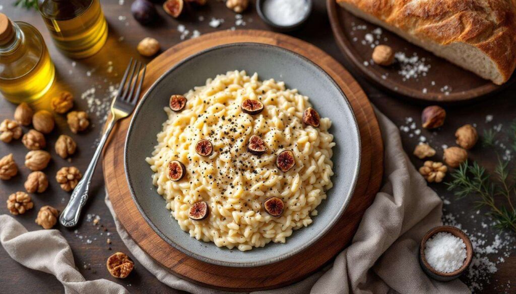 Risotto ai fichi con pecorino e noci: vellutato, elegante e semplice da replicare