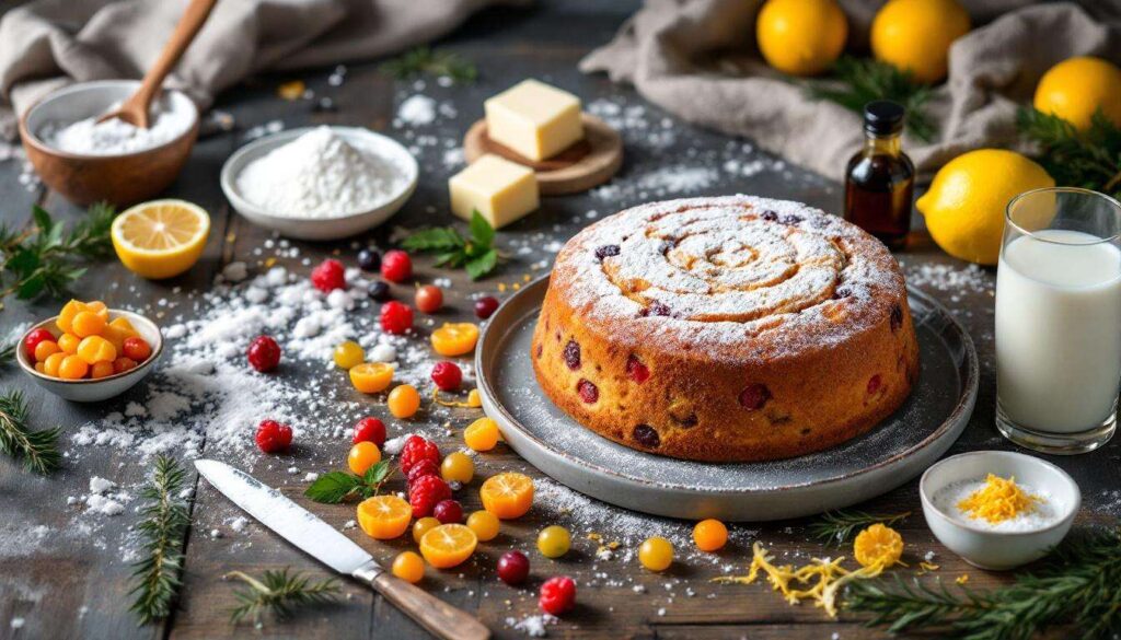 Questa torta ai frutti canditi morbida e limonosa è piena di magia natalizia: si scioglie in bocca e profuma tutta la casa