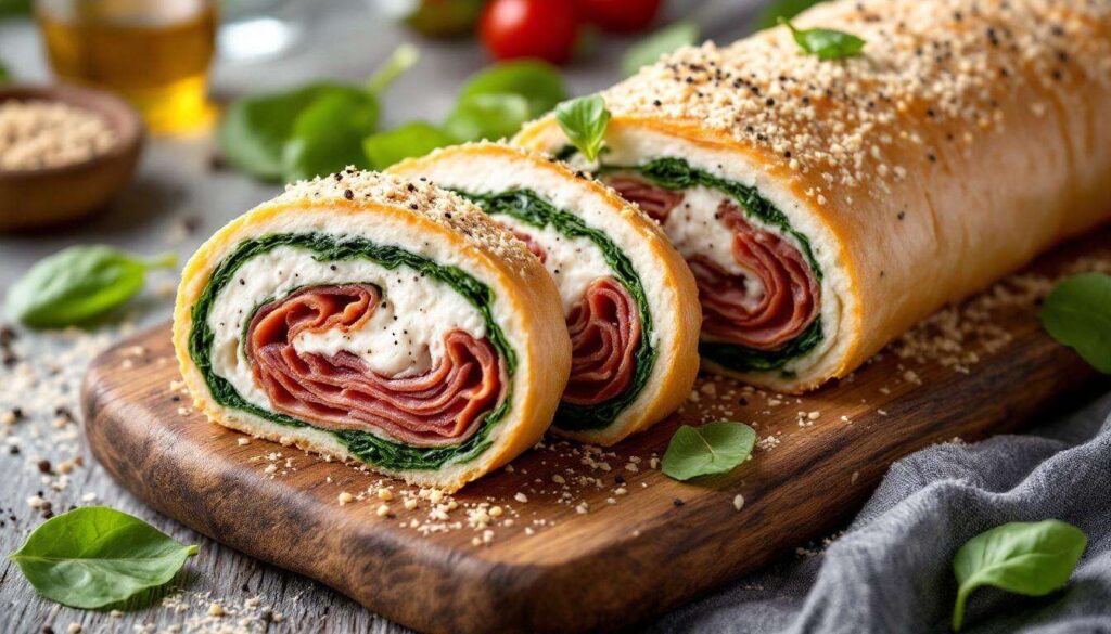 Il rustico farcito a Natale lo arrotolo e preparo l’antipasto sfizioso, acquolina in bocca a prima vista