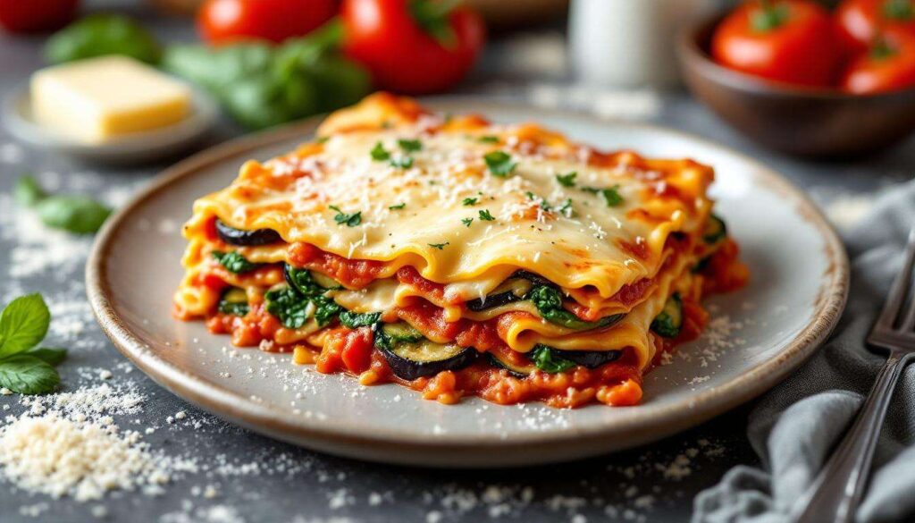 Lasagne di verdure in friggitrice ad aria: cremose dentro e dorate sopra, senza forno