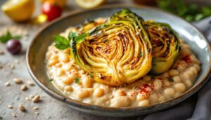 Cavolo arrosto su crema di fagioli: facile, cremoso e 100% vegetale!