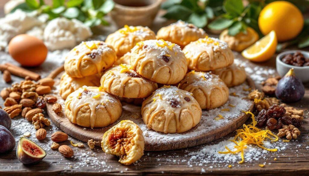 Nucatoli fatti in casa: biscotti ripieni di fichi, miele e frutta secca, con glassa al limone